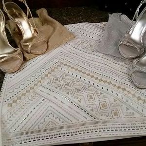 Gold and Silver Metallic Embroidered Skirt
